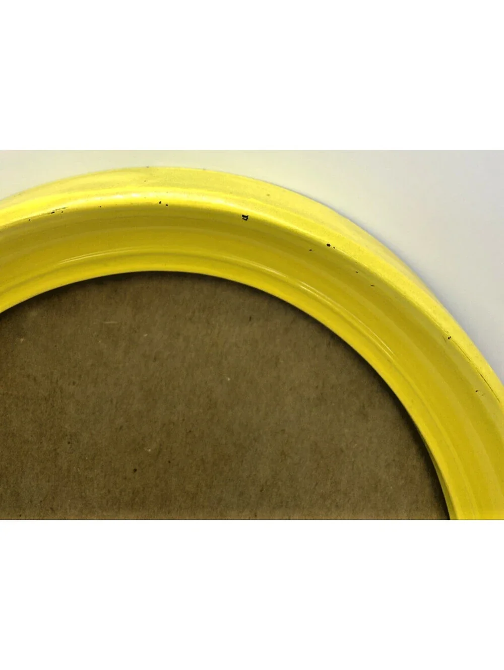 Vintage Bright Yellow Oval Picture Frame Mid Century Pop Art Decor